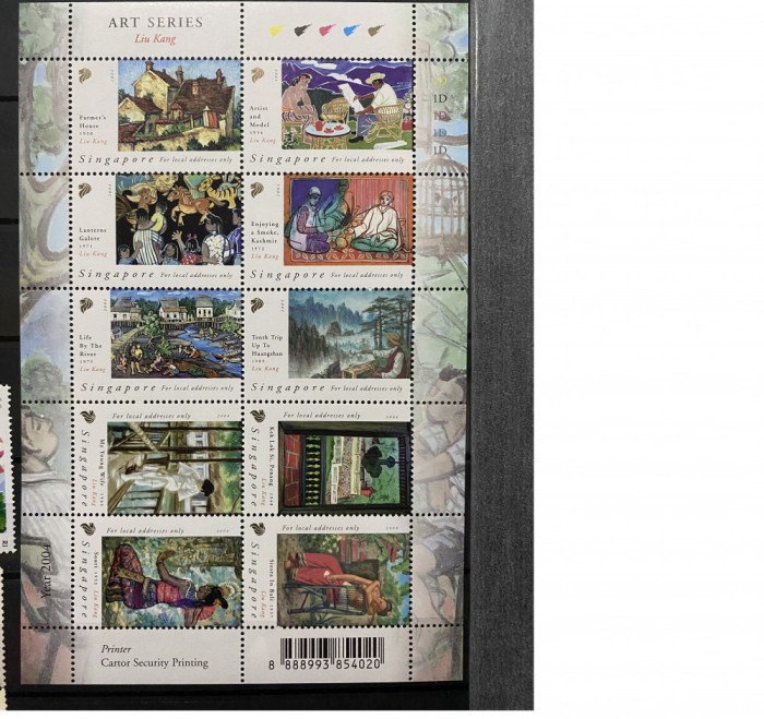 PC336 - Singapore 2004 Arta/ Pictura LIU KANG, Bloc MNH 10v