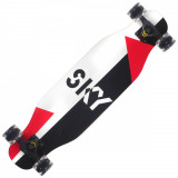 Cumpara ieftin Longboard Action One cu roti luminoase, ABEC-7 PU Aluminiu, 100 kg, 80 x 20 cm, Negru Sky