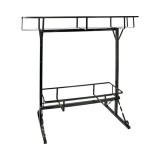 Cumpara ieftin Stativ Metalic 2 Jardiniere OPP, 80x25x90 cm, Negru Lucios, Suport Flori, Interior/Exterior, Rezistent Intemperii