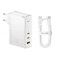 Incarcator priza Fast Charge 3in1 + cablu Type-C Baseus GaN5 Pro, 140W, alb