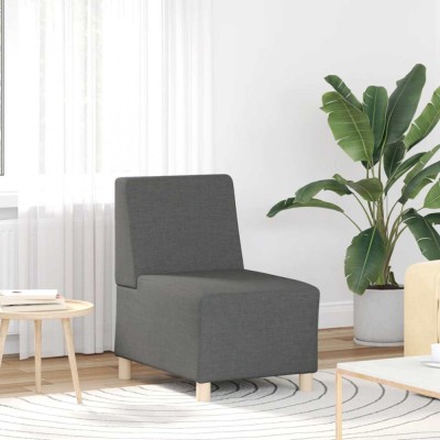 vidaXL Canapea Scaun fără brațe, gri &amp;icirc;nchis, 55 cm, material textil 4108469 foto