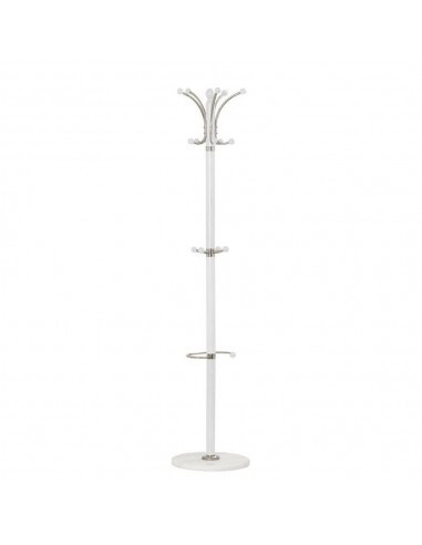 Cuier tip pom lemn HM W13, 15 agatatori, 3 nivele, baza ceramica, alb