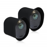 Set 2 Huse pentru camera de supraveghere Arlo Ultra/Arlo Pro 3/Pro 4, Kwmobile, Negru, Silicon, 47321.01