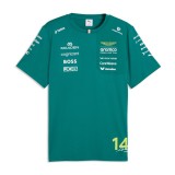 Aston Martin tricou de bărbați Fernando Alonso #14 green official Teamline Replica F1 Team 2026 - XL