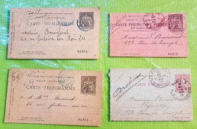 E663-I-Telegrame vechi Franta pr&amp;ecirc;t pe bucata. Primele anii 1890: 13/7.5 cm. foto