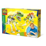 Set de constructie copii - Dinozauri din metal T-rex si Stegosaurus, SES Creative