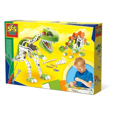 Set de constructie copii - Dinozauri din metal T-rex si Stegosaurus foto