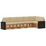 vidaXL Set canapea sectională cu pernă 6 pcs Natural și Bej 3384424