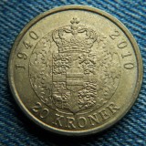 1j - 20 Kroner 2010 Danemarca / moneda aniversara