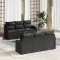 Gossi set de canapea de gradina cu perna neagra poliratan