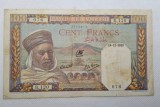 100 franci 1939 Algeria, seriaR.120 076, stare bună