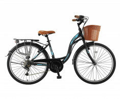 Bicicleta City Umit Alanya , Culoare Negru/Verde , Roata 28&amp;quot; OtelPB Cod:28100000003 foto