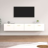 vidaXL Dulapuri Perete, 2 buc, Alb, 100x36.5x35 cm, Lemn Prelucrat, Suspendate, Depozitare Living