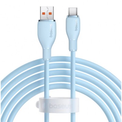 Cablu Date si Incarcare USB-A - USB-C Baseus Pudding, 100W, 2m, Albastru P10355703311-01 foto