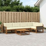 vidaXL Set de canapele de exterior cu pernă 6 pcs Natural și Crem 3382578