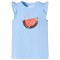 Tricou pentru copii cu m&acirc;neci cu volane, albastru deschis, 140 10633