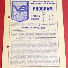 Program meci fotbal VICTORIA Bucuresti - FC OLT (21.08.1988)