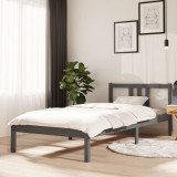 VidaXL Cadru de pat, gri, 90x200 cm, lemn masiv