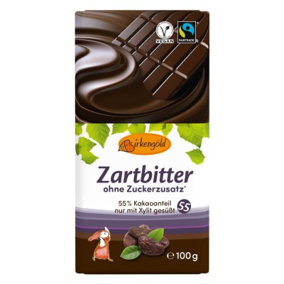 Ciocolata neagra 55% cacao, 100g, Birkengold foto