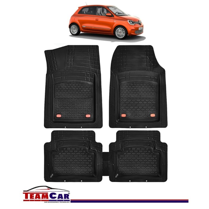 Covorase Auto TeamCar&reg; Tip Tavita Compatibile Renault Twingo III (2014-2024) Negru Material Rezistent
