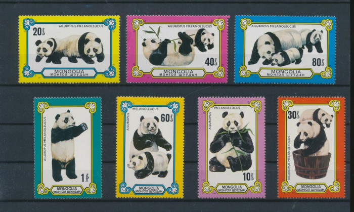 MONGOLIA 1977, Fauna, Panda, serie neuzata, MNH