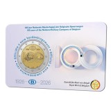 Belgia 2 euro 2026 comemorativa - cai ferate, UNC in coincard