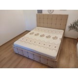 Pat Tapitat Regal 140 cm x 200 cm Bej din stofa, fara saltea