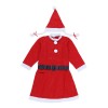 Costum Craciunita Fata 10-12 Ani, 3 Piese, Rosu/Alb, Flippy&reg; Polar - Rochita, Caciulita, Centura