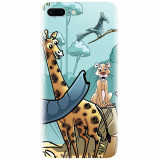 Husa silicon pentru Apple Iphone 7 Plus, Children Drawings Elephants Giraffes Lions