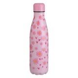 Sticlă Termos din Oțel Inoxidabil cu Model Floral, 500 ml, Roz, CMCLASS