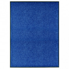 vidaXL Covoraș de ușă lavabil, albastru, 90 x 120 cm