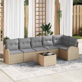 Cumpara ieftin Set de canapele pentru grădină 7 pcs bej și gri deschis