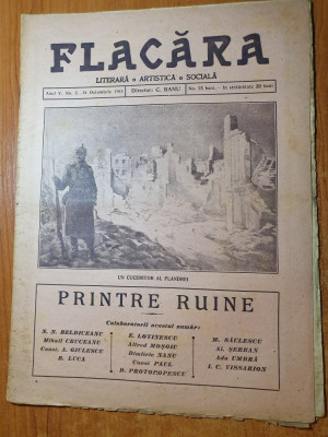 flacara 24 octombrie 1915-eugen lovinescu,razboiul mondial,articol si foto foto