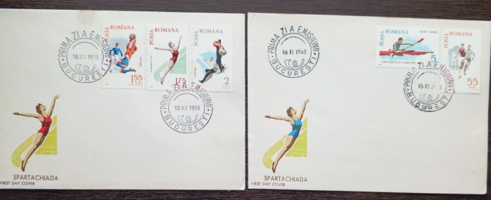 FDC ROMANIA - SPARTACHIADA - 10.11.1965 - SERIE COMPLETA, LP 616