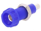 Soclu Banană 4mm Albastru 10A 250V, DELTRON