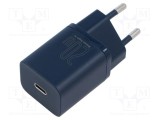 BASEUS Alimentator pulsatoriu 5-9V 20W 2,3A USB-C PD Europa albastru