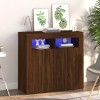 Gossi dulap cu lumini led, stejar maro, 80x35x75 cm