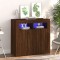 Gossi dulap cu lumini led, stejar maro, 80x35x75 cm