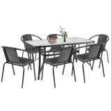 Cumpara ieftin Set mobilier de grădină Elzas 6+1 negru