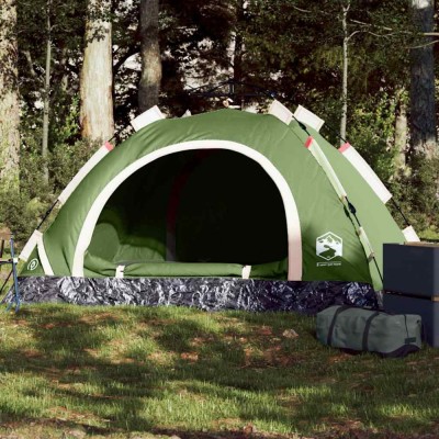 vidaXL Cort de camping pentru 2 persoane, setare rapidă, verde foto