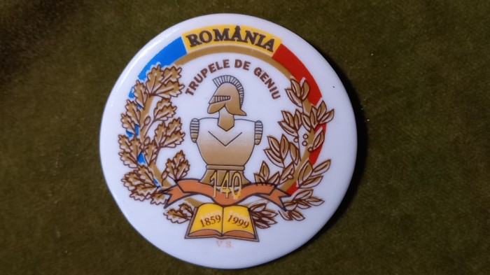 INSIGNA PLACHETA CERAMICA - ROMANIA - TRUPELE DE GENIU 140 ANI - 1859 - 1999
