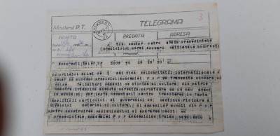 PETRU GROZA. Telegrama din 1955 de la Tr. Savulescu,Presedintele Acad. Romane foto