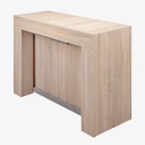 Masa extensibila Flat CUBISTO 5 in 1, capacitate maxima 12 persoane, pana 2520 mm, PAL stejar deschis