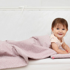 Lenjerie de pat copii KidsDecor 4 piese Marshmellow Spots 60x120 cm 110x125 cm