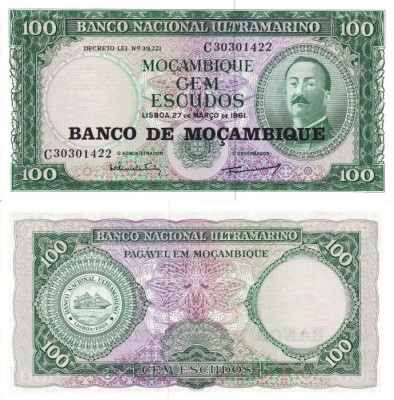 MOZAMBIC 100 escudos 1961 UNC!!! foto