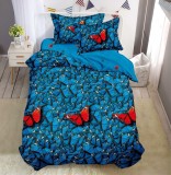 Cumpara ieftin Lenjerie Pat Bumbac 4 Piese (200x155)cm + (55x75)cm Fete Perna, Cearceaf Imprimeu, Diverse Culori