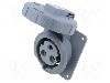 Conector alimentare AC, IEC 60309, IP69K, 32A, {{Tensiune nominala}}, 3 pini, AMPHENOL - 2CMA166952R1000