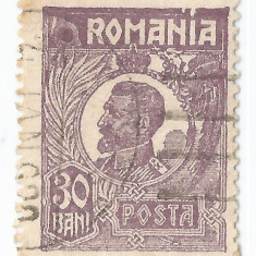*Romania, LP 72/1929, Ferdinand - uzuale, 30 bani violet, eroare 2, oblit.