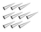Cumpara ieftin Set 10 bucati forme de copt pentru rulouri, conuri din otel inoxidabil, 12 cm, grosime 3.3 cm, Oem