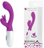 Vibrator Iepuras Butterfly Kiss, 30 Moduri Vibratii, Silicon, Mov, 20 cm